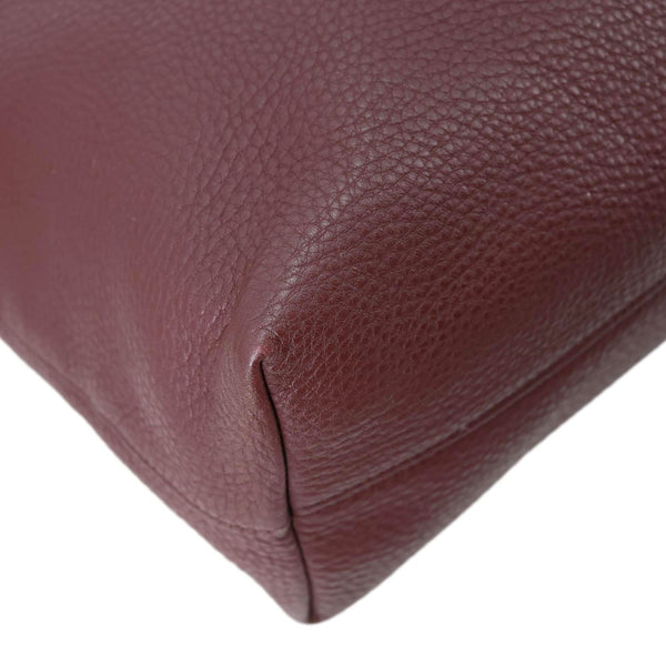 PRADA Vitello Daino Pebbled Calfskin Leather Shopping Tote Bag Burgundy