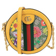 GUCCI Ophidia Mini Flora GG Round Supreme Monogram Web Crossbody Bag Yellow 550618