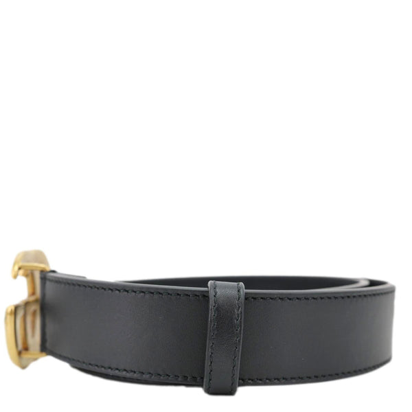 GUCCI GG Marmont Buckle Smooth Leather Belt Size 75.30 Black 414516