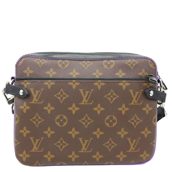 LOUIS VUITTON Trio Monogram Macassar Canvas Messenger Bag Purple