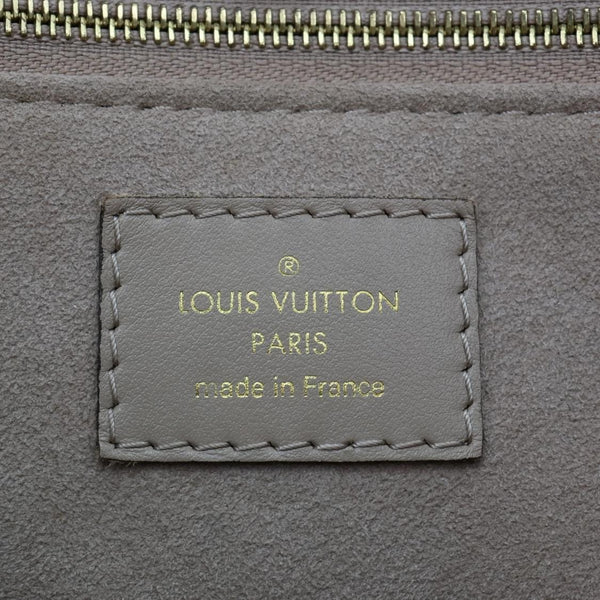 LOUIS VUITTON Onthego MM Giant Monogram Empreinte Leather Tote Bag Beige