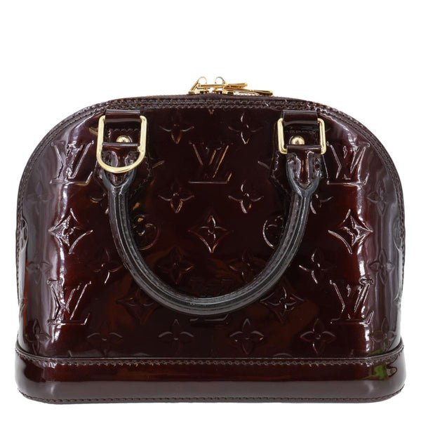 LOUIS VUITTON Alma BB Monogram Vernis Leather Satchel Bag Amarante
