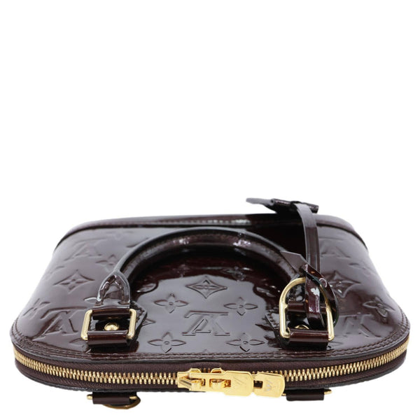 LOUIS VUITTON Alma BB Monogram Vernis Leather Satchel Bag Amarante