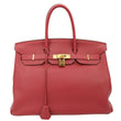 HERMES Birkin 35 Togo Leather Tote Bag Red