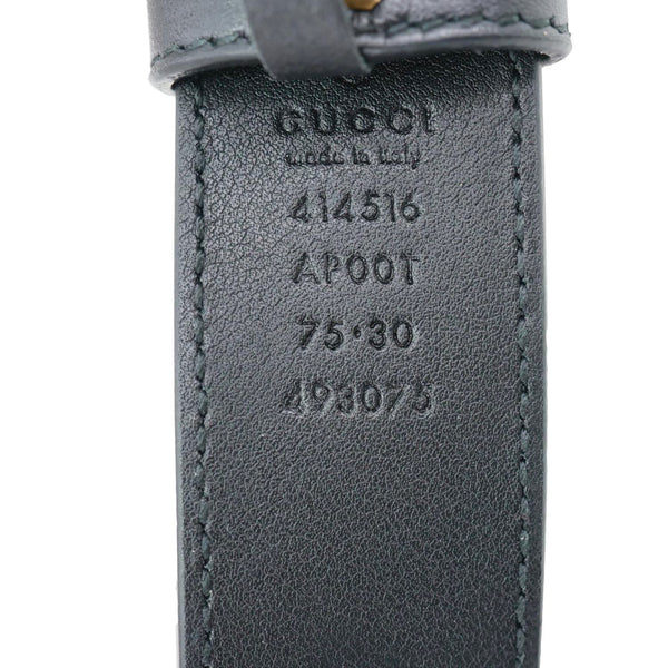 GUCCI GG Marmont Buckle Smooth Leather Belt Size 75.30 Black 414516