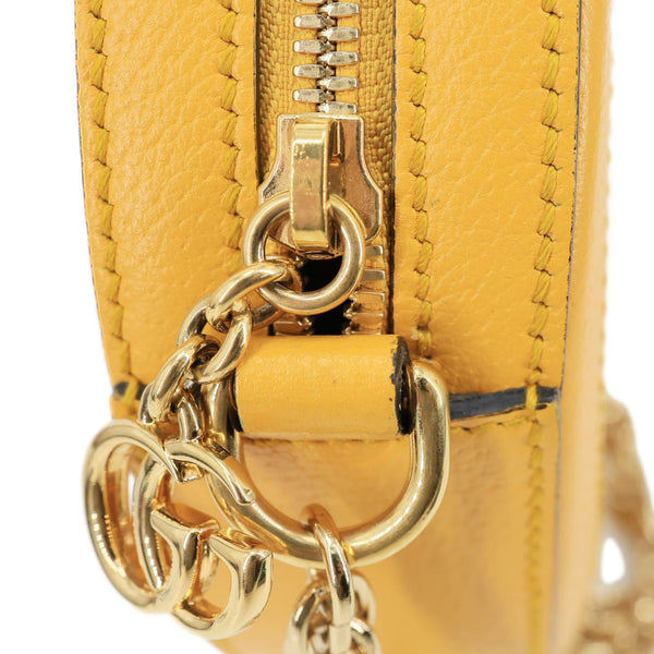 GUCCI Ophidia Mini Flora GG Round Supreme Monogram Web Crossbody Bag Yellow 550618