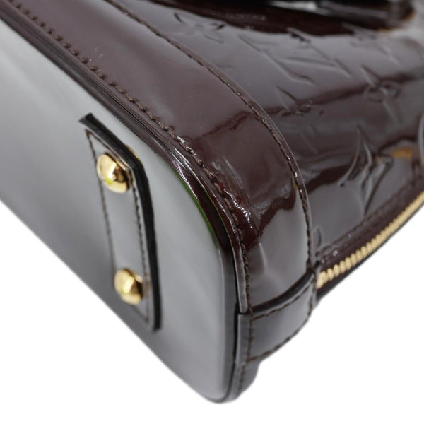 LOUIS VUITTON Alma BB Monogram Vernis Leather Satchel Bag Amarante