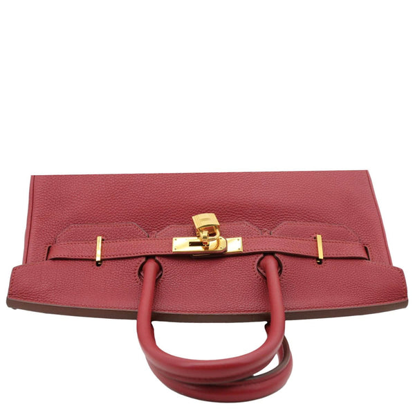 HERMES Birkin 35 Togo Leather Tote Bag Red