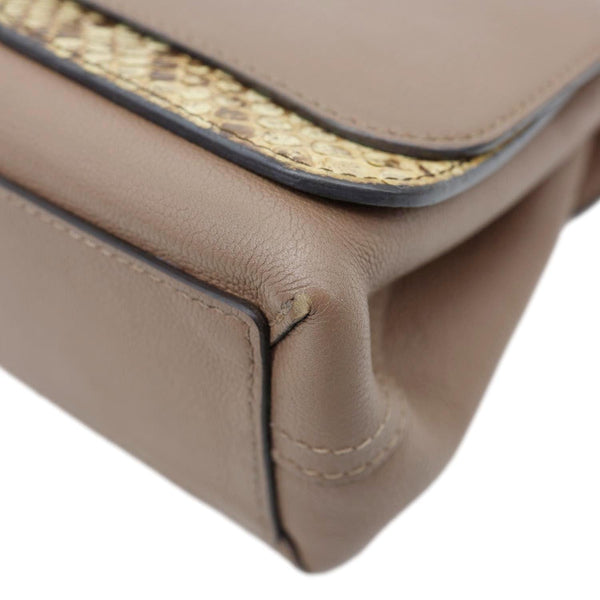 LOUIS VUITTON Very Chain Python Calfskin Leather Shoulder Bag Taupe