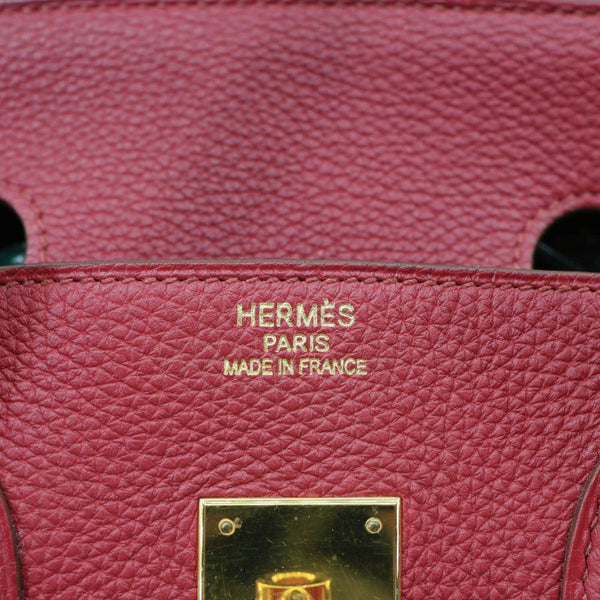 HERMES Birkin 35 Togo Leather Tote Bag Red
