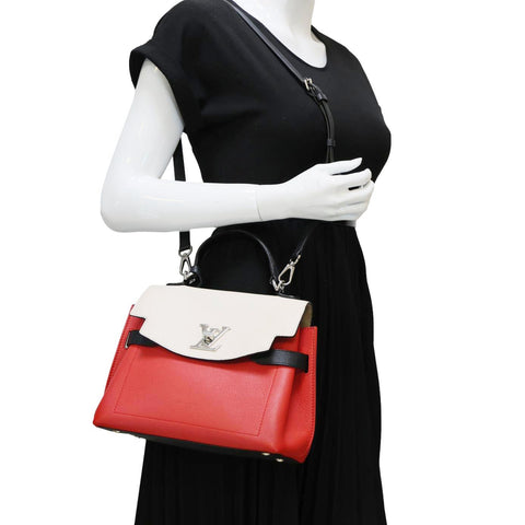 LOUIS VUITTON Lockme Ever Leather Crossbody Bag Red