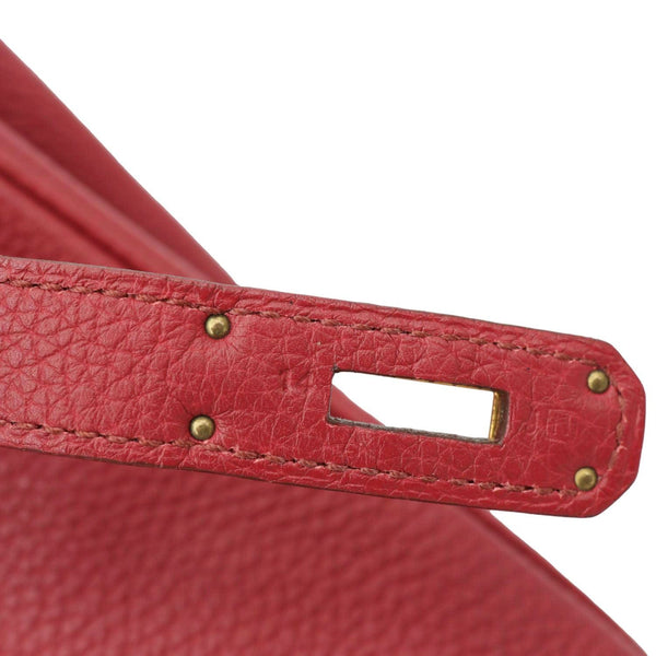 HERMES Birkin 35 Togo Leather Tote Bag Red
