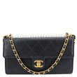 CHANEL Chic Pearls Quilted Goatskin  Leather Clutch On Chain Black