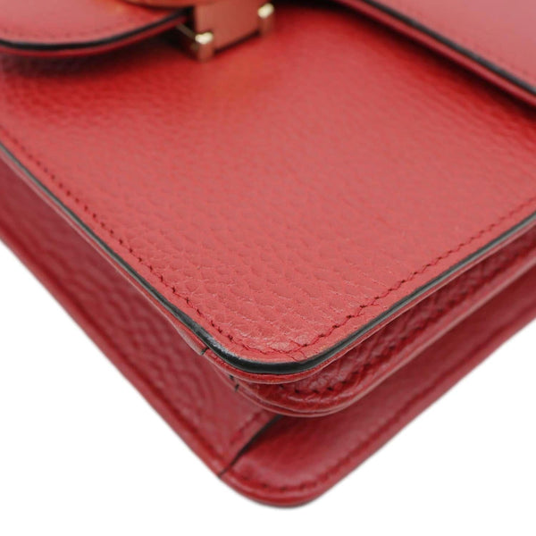 GUCCI Interlocking GG Small Dollar Calfskin Leather Crossbody Bag Red 510304