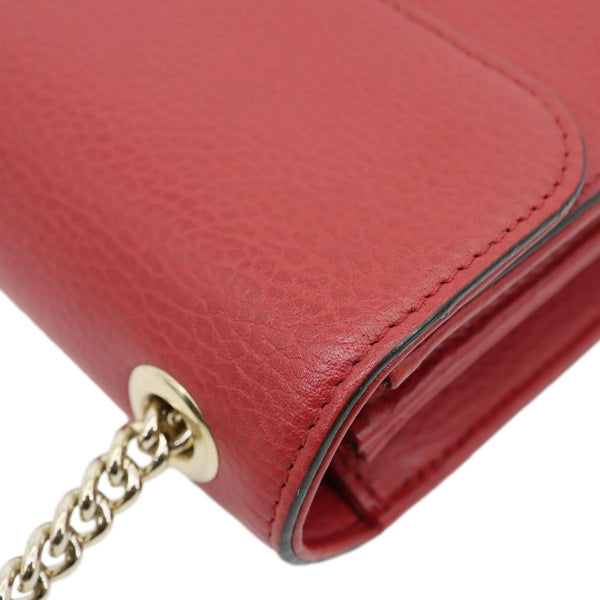 GUCCI Interlocking GG Small Dollar Calfskin Leather Crossbody Bag Red 510304