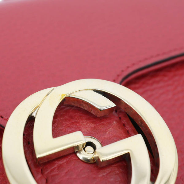 GUCCI Interlocking GG Small Dollar Calfskin Leather Crossbody Bag Red 510304