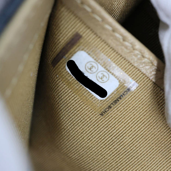 CHANEL Chic Pearls Quilted Goatskin  Leather Clutch On Chain Black