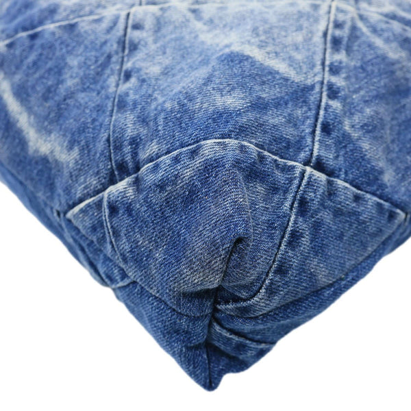 CHANEL 22 Quilted Denim Shoulder Bag Blue