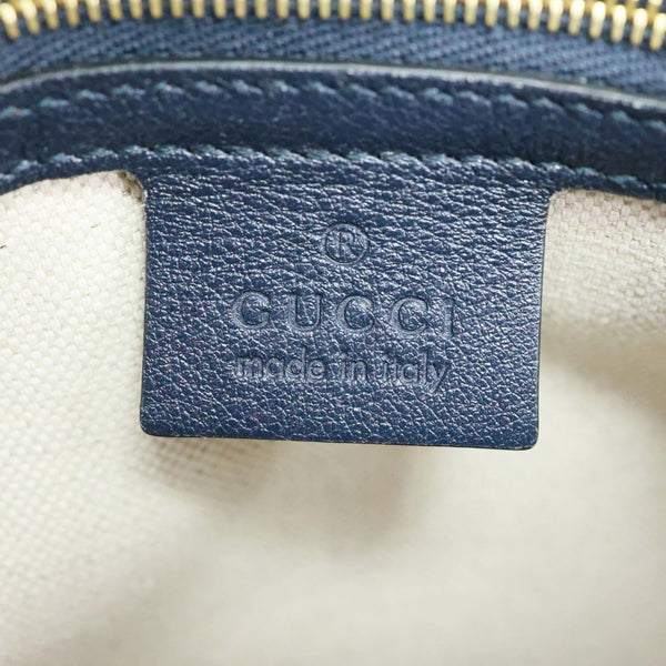 GUCCI Small GG Leather Top Handle Shoulder Bag Blue 675791