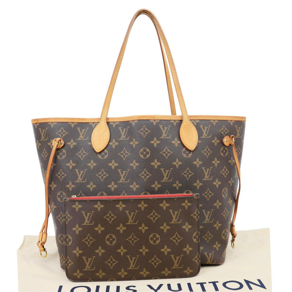 LOUIS VUITTON Neverfull MM Monogram Canvas Shoulder Bag Brown