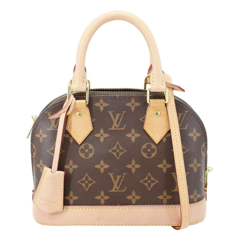 LOUIS VUITTON Alma BB Monogram Canvas Crossbody Bag Brown