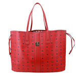 MCM Reversible Liz Large Visetos Canvas Shopper Tote Bag Red