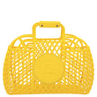 FENDI FF Logo Plastic Basket Satchel Bag Yellow