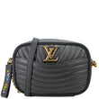 LOUIS VUITTON New Wave Quilted Leather Camera Crossbody Bag Black