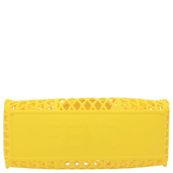 FENDI FF Logo Plastic Basket Satchel Bag Yellow