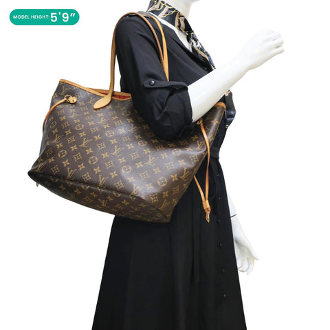 LOUIS VUITTON Neverfull MM Monogram Canvas Shoulder Bag Brown