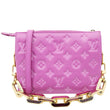 LOUIS VUITTON Coussin BB Monogram Embossed Leather Shoulder Bag Pink
