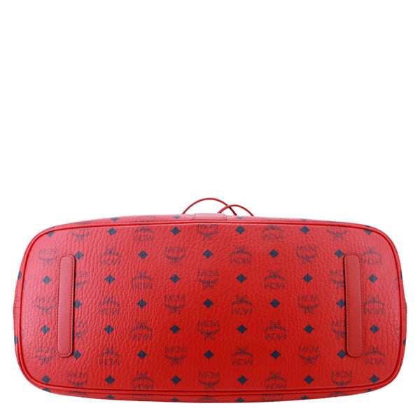 MCM Reversible Liz Large Visetos Canvas Shopper Tote Bag Red