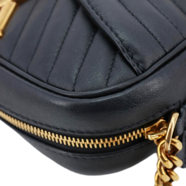 LOUIS VUITTON New Wave Quilted Leather Camera Crossbody Bag Black