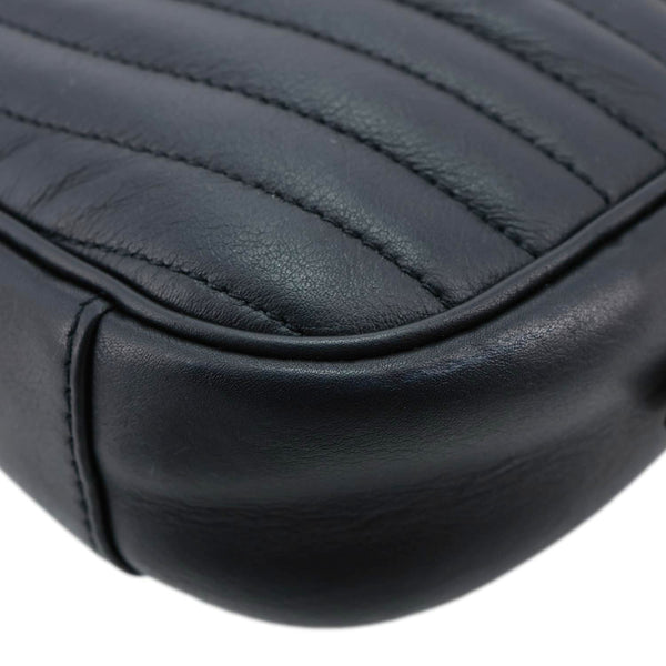 LOUIS VUITTON New Wave Quilted Leather Camera Crossbody Bag Black
