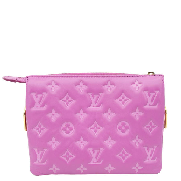 LOUIS VUITTON Coussin BB Monogram Embossed Leather Shoulder Bag Pink