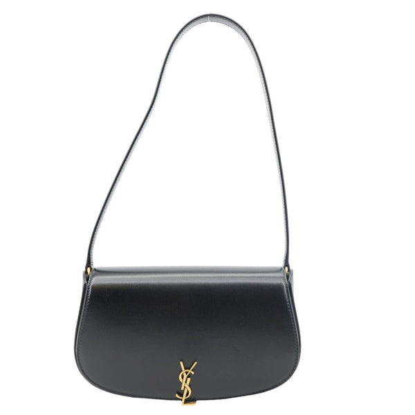 YVES SAINT LAURENT Voltaire Calfskin Leather Shoulder Bag Black