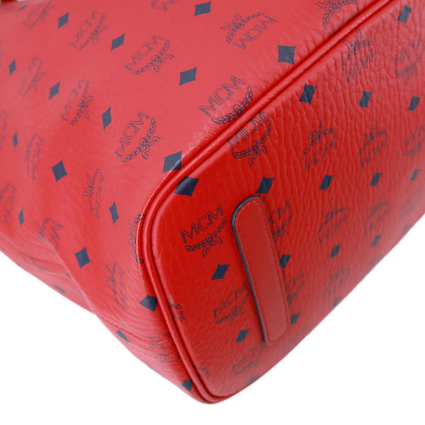 MCM Reversible Liz Large Visetos Canvas Shopper Tote Bag Red
