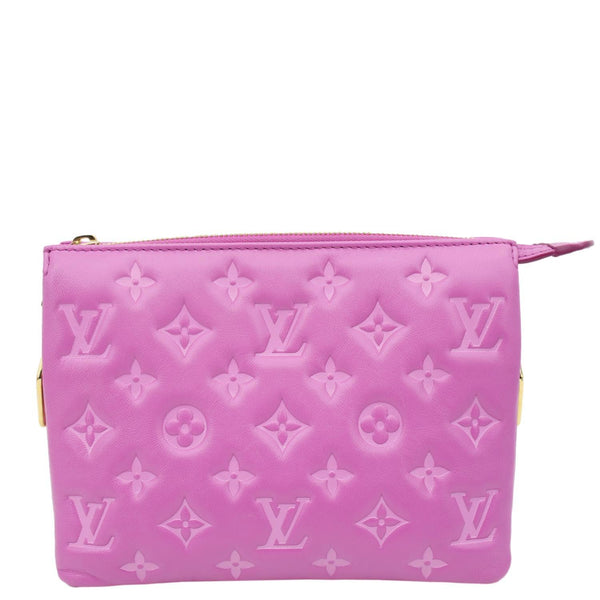 LOUIS VUITTON Coussin BB Monogram Embossed Leather Shoulder Bag Pink