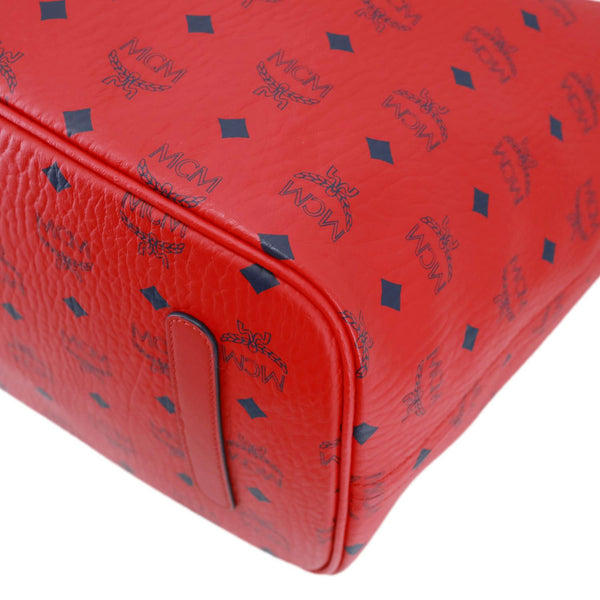 MCM Reversible Liz Large Visetos Canvas Shopper Tote Bag Red