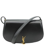 YVES SAINT LAURENT Voltaire Calfskin Leather Shoulder Bag Black
