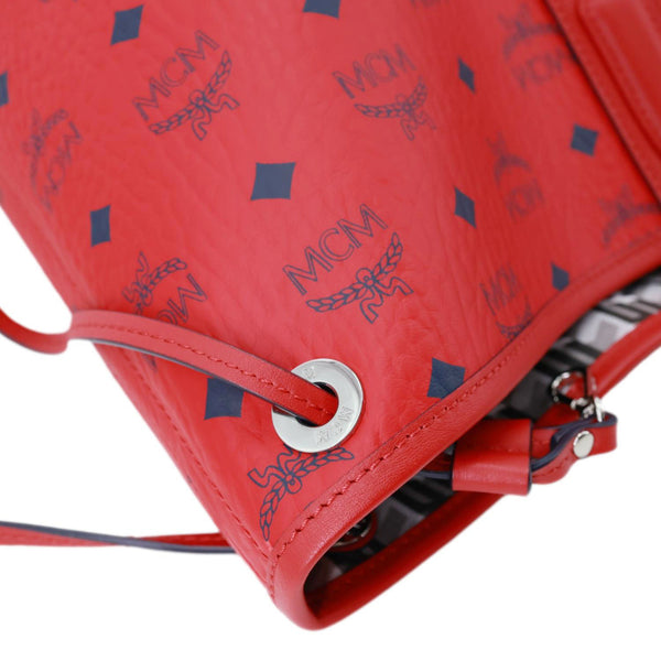 MCM Reversible Liz Large Visetos Canvas Shopper Tote Bag Red