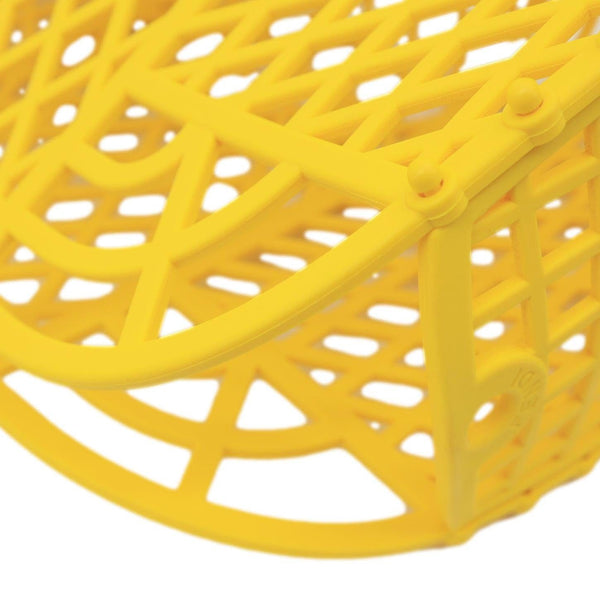 FENDI FF Logo Plastic Basket Satchel Bag Yellow