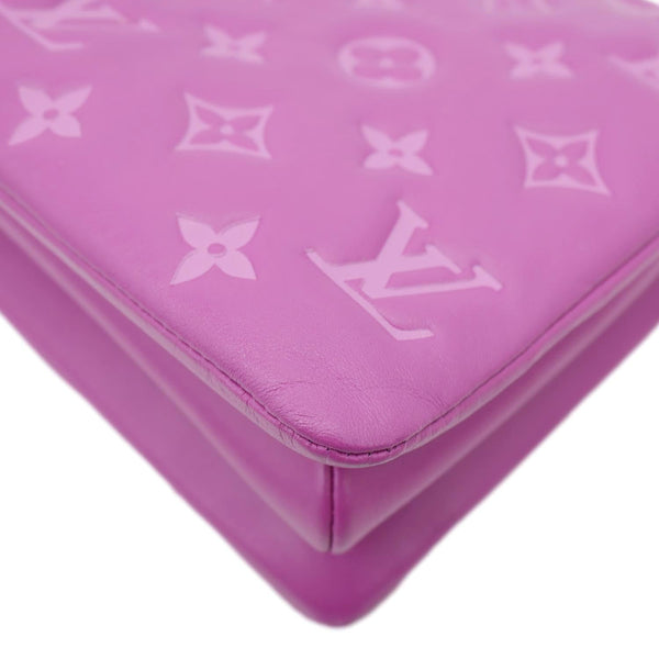 LOUIS VUITTON Coussin BB Monogram Embossed Leather Shoulder Bag Pink