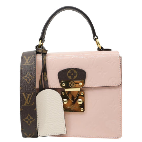 LOUIS VUITTON Spring Street Monogram Vernis Leather Shoulder Bag Rose Ballerine