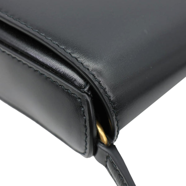 YVES SAINT LAURENT Voltaire Calfskin Leather Shoulder Bag Black