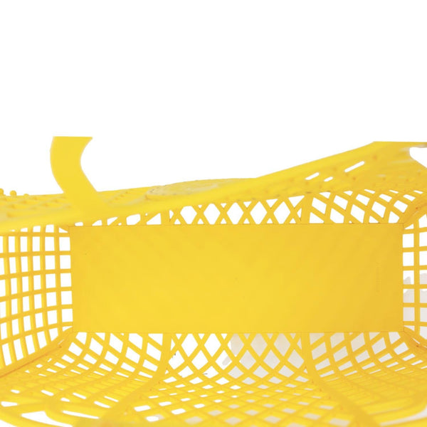 FENDI FF Logo Plastic Basket Satchel Bag Yellow