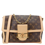 LOUIS VUITTON Dauphine Soft GM Monogram Canvas Shoulder Bag Brown