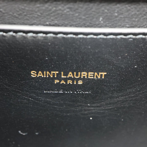YVES SAINT LAURENT Voltaire Calfskin Leather Shoulder Bag Black