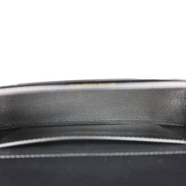 YVES SAINT LAURENT Voltaire Calfskin Leather Shoulder Bag Black