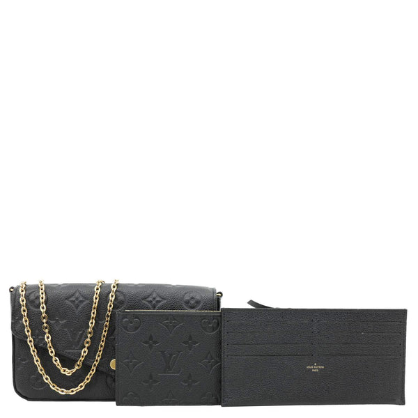 LOUIS VUITTON Felicie Pochette Monogram Empreinte Crossbody Bag Black